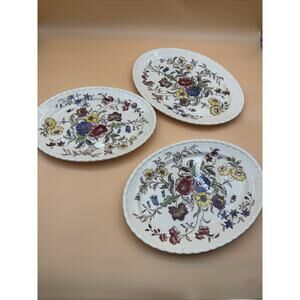 Vernon Kilns May Flower Oval Platter Hand Painted VTG 13.75 ” X 2-12.5 USA